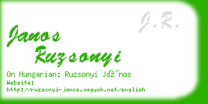 janos ruzsonyi business card